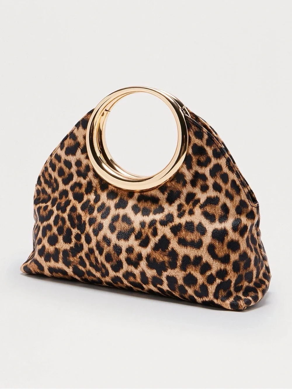Fashion Nova Leopard Print Ring Handle Clutch Bag